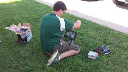 Repairing a parking lot pole light