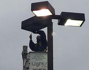 Repairing a parking lot pole light
